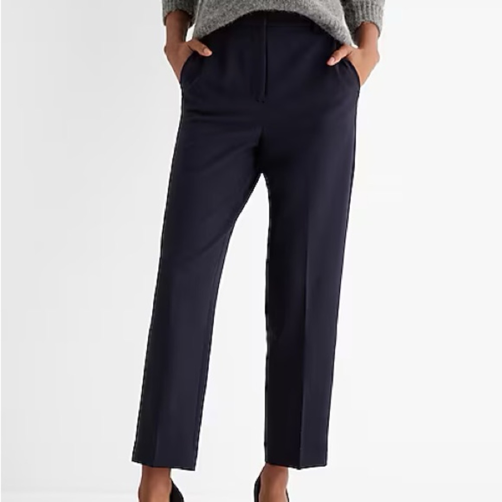 Express Navy Blue Super High Rise Ankle Pants